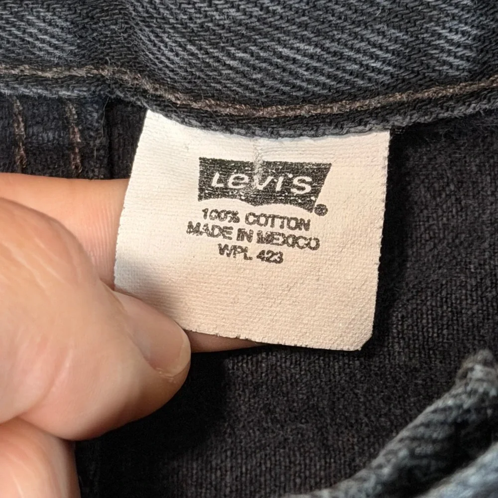 Vintage Levis 501xx Jeans Mens 34x32 Black Faded Button Fly Denim